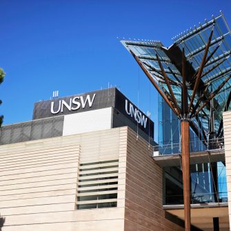 Photo of UNSW Scientia Building and Library building on Campus 